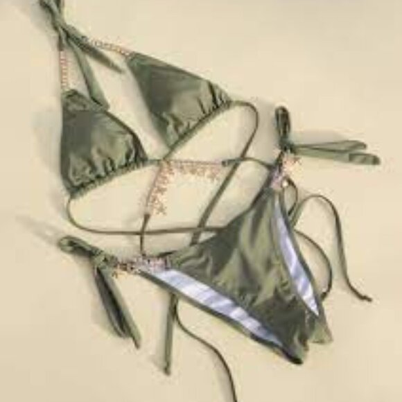 Rhinestone Accent Bikini Bathing Suit NWOT - Picture 4 of 5